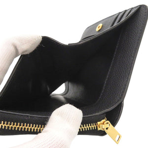 新品同様 イヴ サンローラン YSLライン ラージジップウォレット 670285 レザー ブラック 二つ折り財布 黒 0650【中古】YVES SAINT LAURENT