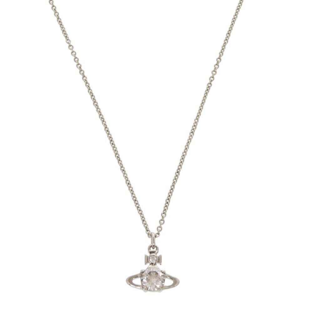 新品同様 ヴィヴィアンウエストウッド REINA オーブ 真鍮 ラインストーン シルバー ネックレス 0653【中古】Vivienne Westwood