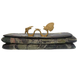 ヴァレンティノ ガラヴァーニ バタフライ 蝶 レザー グリーン チェーンショルダーバッグ ショルダーバッグ 0661【中古】Valentino Garavani