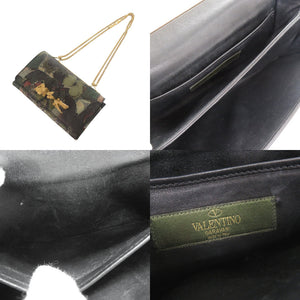 ヴァレンティノ ガラヴァーニ バタフライ 蝶 レザー グリーン チェーンショルダーバッグ ショルダーバッグ 0661【中古】Valentino Garavani