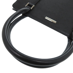 バーバリー ノバチェック レザー ブラック ハンドバッグ 黒 0667【中古】BURBERRY