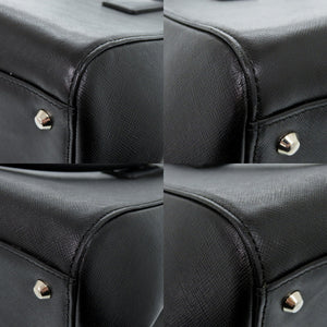 バーバリー ノバチェック レザー ブラック ハンドバッグ 黒 0667【中古】BURBERRY