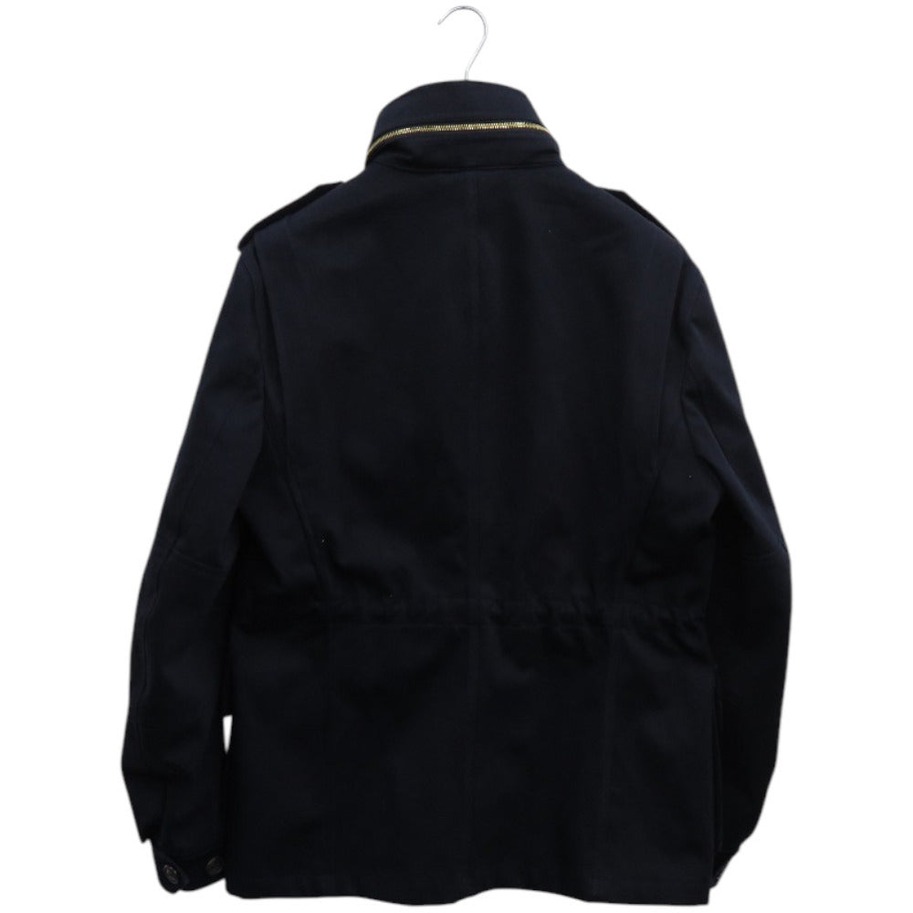 美品 バーバリー ブリット コットン ナイロン 牛革 ネイビー 紺 ジャケット 0676【中古】BURBERRY