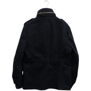 美品 バーバリー ブリット コットン ナイロン 牛革 ネイビー 紺 ジャケット 0676【中古】BURBERRY