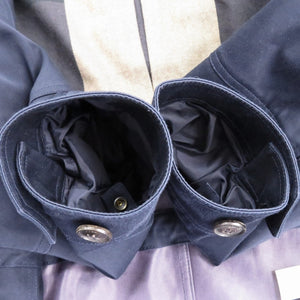 美品 バーバリー ブリット コットン ナイロン 牛革 ネイビー 紺 ジャケット 0676【中古】BURBERRY
