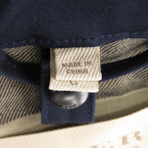 美品 バーバリー ブリット コットン ナイロン 牛革 ネイビー 紺 ジャケット 0676【中古】BURBERRY