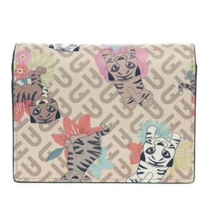 新品同様 フルラ トラ柄 レザー ピンク 二つ折り財布 0680【中古】Furla