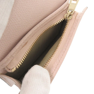 新品同様 フルラ トラ柄 レザー ピンク 二つ折り財布 0680【中古】Furla