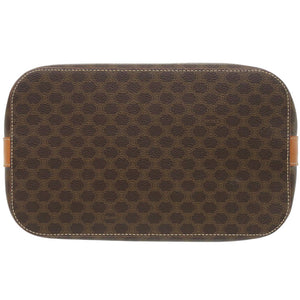 セリーヌ 2WAY マカダム MC98/2 PVC/レザー ブラウン ハンドバッグ 茶 0688【中古】CELINE