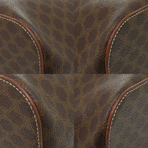 セリーヌ 2WAY マカダム MC98/2 PVC/レザー ブラウン ハンドバッグ 茶 0688【中古】CELINE