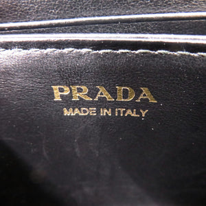 美品 プラダ ラウンドファスナー 1MM268 レザー ゴールド金具 ブラック 黒 コインケース 財布 0691【中古】PRADA