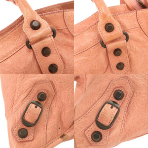 バレンシアガ ザ シティ 115748 レザー ピンク 2WAY ハンドバッグ 0693【中古】BALENCIAGA
