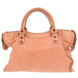 バレンシアガ ザ シティ 115748 レザー ピンク 2WAY ハンドバッグ 0693【中古】BALENCIAGA