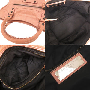バレンシアガ ザ シティ 115748 レザー ピンク 2WAY ハンドバッグ 0693【中古】BALENCIAGA