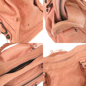 バレンシアガ ザ シティ 115748 レザー ピンク 2WAY ハンドバッグ 0693【中古】BALENCIAGA