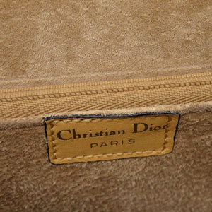 美品 クリスチャン ディオール ヴィンテージ レザー ベージュ ゴールド金具 がま口 ショルダーバッグ 0697【中古】Christian Dior