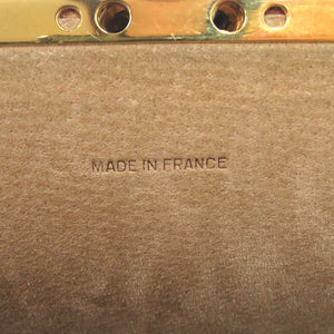 美品 クリスチャン ディオール ヴィンテージ レザー ベージュ ゴールド金具 がま口 ショルダーバッグ 0697【中古】Christian Dior