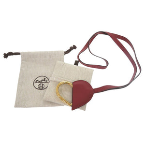 新品同様 エルメス オ クール デュ フォーブル ネックレス ヴォースウィフト ルージュグレナ W刻印 チョーカー クロシェット 0743【中古】HERMES