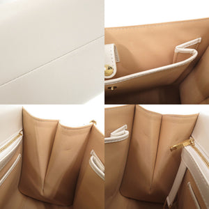 新品同様 デルボー ルーモアMM ボックスカーフ ホワイト 2WAY ショルダーバッグ ハンドバッグ 白 0756【中古】DELVAUX