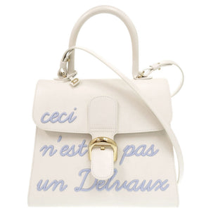 新品同様 デルボー ルーモアMM ボックスカーフ ホワイト 2WAY ショルダーバッグ ハンドバッグ 白 0756【中古】DELVAUX