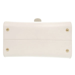 新品同様 デルボー ルーモアMM ボックスカーフ ホワイト 2WAY ショルダーバッグ ハンドバッグ 白 0756【中古】DELVAUX