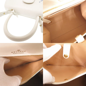 新品同様 デルボー ルーモアMM ボックスカーフ ホワイト 2WAY ショルダーバッグ ハンドバッグ 白 0756【中古】DELVAUX