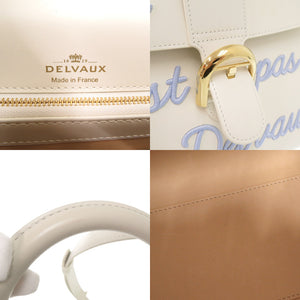 新品同様 デルボー ルーモアMM ボックスカーフ ホワイト 2WAY ショルダーバッグ ハンドバッグ 白 0756【中古】DELVAUX