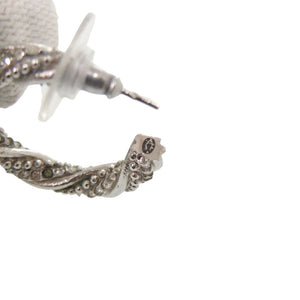 美品 シャネル フープピアス ココマーク メタル シルバー ピアス 0757【中古】CHANEL