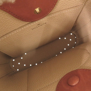 新品同様 デルボー Pin Mini Bucket Teddy パン ミニ バケット テディ レザー シープファー ベージュ ブラウン 2WAY ショルダーバッグ ハンドバッグ 0767【中古】DELVAUX