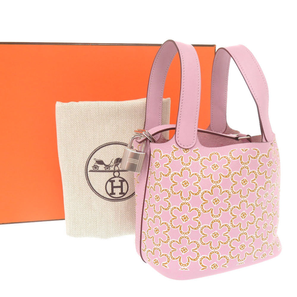 エルメス ピコタンロック マイクロ ラッキーデイジー ヴォースイフト モーヴシルベストル シルバー金具 U刻印(2022年製) ハンドバッグ 0772【中古】HERMES