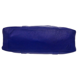 美品 ロンシャン 3D レザー ブルー 2way ハンドバッグ 青 0784【中古】Longchamp
