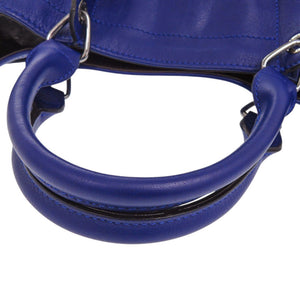 美品 ロンシャン 3D レザー ブルー 2way ハンドバッグ 青 0784【中古】Longchamp