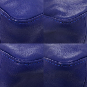 美品 ロンシャン 3D レザー ブルー 2way ハンドバッグ 青 0784【中古】Longchamp