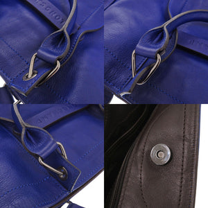 美品 ロンシャン 3D レザー ブルー 2way ハンドバッグ 青 0784【中古】Longchamp