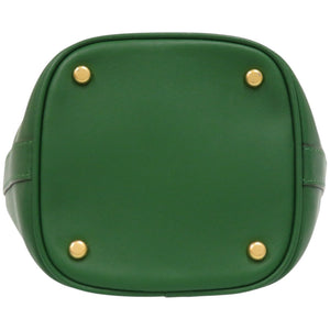 新品同様 トリーバーチ ミラー バケット レザー グリーン 緑 ハンドバッグ 0797【中古】Tory Burch
