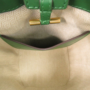 新品同様 トリーバーチ ミラー バケット レザー グリーン 緑 ハンドバッグ 0797【中古】Tory Burch