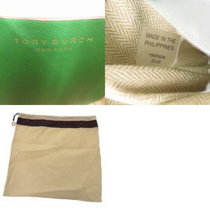 新品同様 トリーバーチ ミラー バケット レザー グリーン 緑 ハンドバッグ 0797【中古】Tory Burch