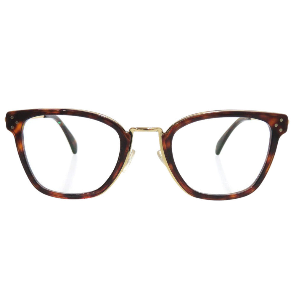 新品同様 セリーヌ メガネフレーム CL50002U プラスチック ブラウン ゴールド 0810【中古】CELINE