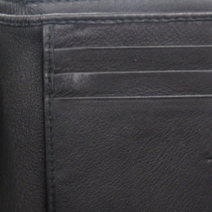 美品 ディオール カナージュ ロゴ チャーム パテントレザー/エナメル ブラック ゴールド金具 二つ折り財布 黒 0820【中古】Dior