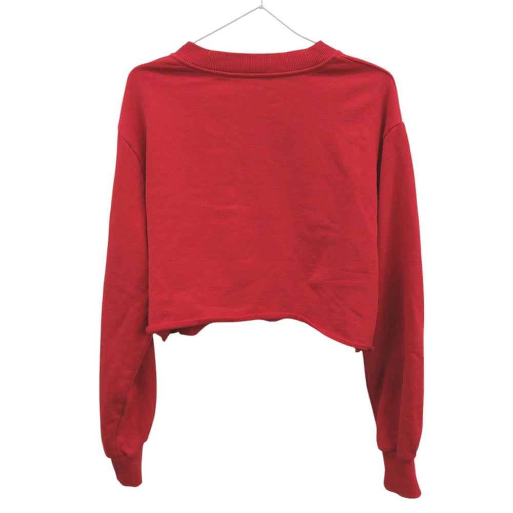 美品 ドルチェアンドガッバーナ クロップド コットン レッド スウェット セーター 赤 0822【中古】DOLCE&GABBANA