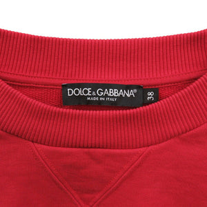 美品 ドルチェアンドガッバーナ クロップド コットン レッド スウェット セーター 赤 0822【中古】DOLCE&GABBANA