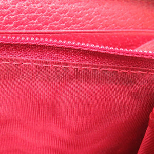 美品 グッチ トリコロール プリント ジップアラウンドウォレット 524790 キャンバス レザー レッド 赤 長財布 0829【中古】GUCCI