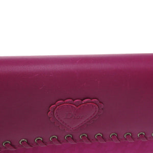 美品 クリスチャンディオール エスニック トロッター柄 02 LU 0062 レザー/ナイロン/キャンバス パープル 長財布 0848【中古】Christian Dior