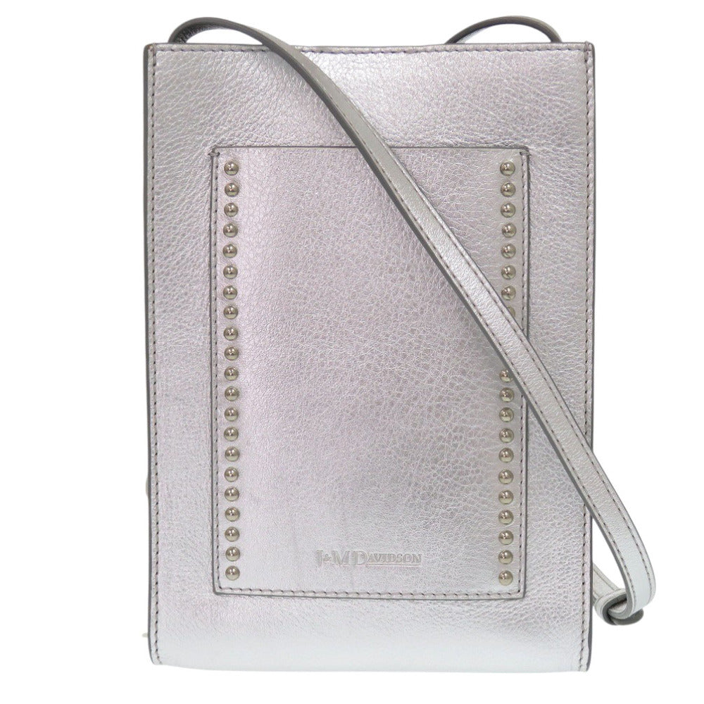 美品 ジェイアンドエムデヴィッドソン レザー シルバー ショルダーバッグ 0861【中古】J&M Davidson