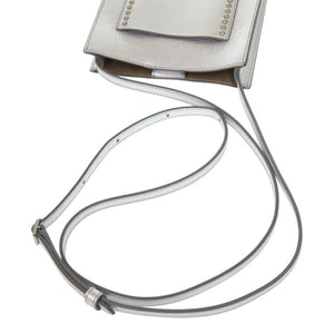 美品 ジェイアンドエムデヴィッドソン レザー シルバー ショルダーバッグ 0861【中古】J&M Davidson