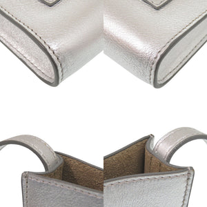 美品 ジェイアンドエムデヴィッドソン レザー シルバー ショルダーバッグ 0861【中古】J&M Davidson