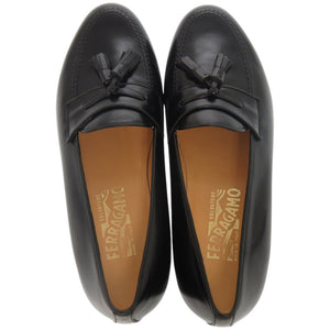 未使用品 サルヴァトーレフェラガモ EE 幅広 2E タッセルローファー 25.5cm 4863614 レザー ブラック 黒 靴 0865【中古】Salvatore Ferragamo