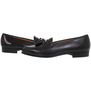 未使用品 サルヴァトーレフェラガモ EE 幅広 2E タッセルローファー 25.5cm 4863614 レザー ブラック 黒 靴 0865【中古】Salvatore Ferragamo