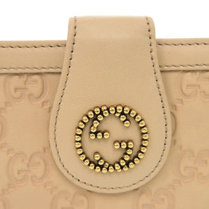 新品同様 グッチ グッチシマ GG 269978 レザー ベージュ 長財布 長札入れ 札入れ 0872【中古】GUCCI