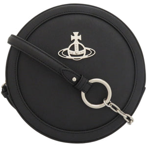 新品同様 ヴィヴィアンウエストウッド ラウンドクロスボディ オーヴ 本革 ブラック 黒 ショルダーバッグ 0894【中古】Vivienne Westwood